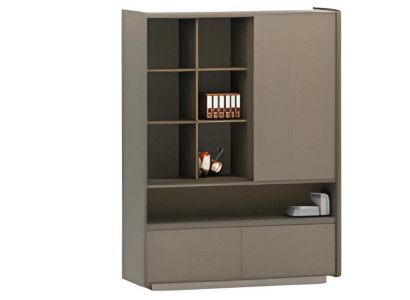 Modern skrivbord med hyllor och lådor för dokument