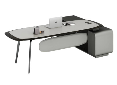 Modern svart och grå bord med elegant design och förvaringsutrymme