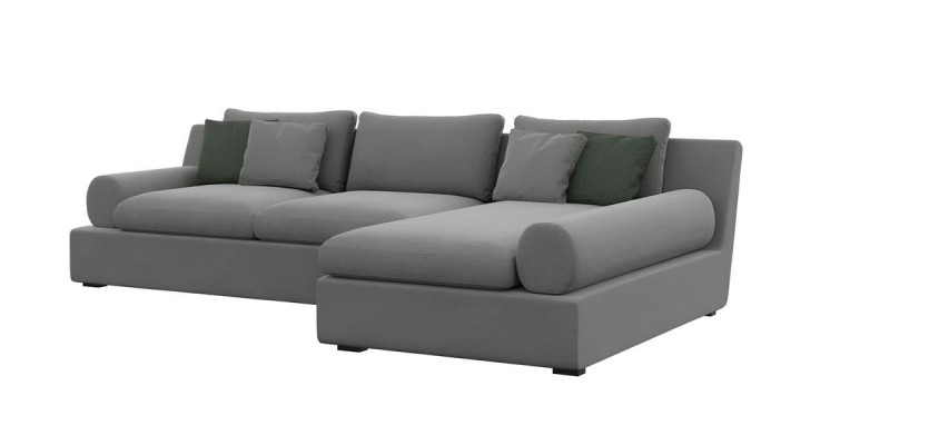 Estetisk hörnbänk med form och mjukhet i material