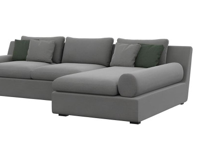 Estetisk hörnbänk med form och mjukhet i material