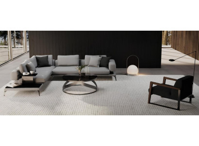 Hörnsoffa med fåtölj och funktion - detaljer