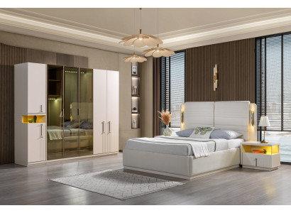 Sängmöbelset Koko säng, garderob, nattduksbord 4 delar.