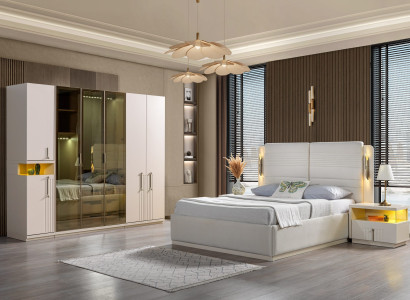 Sängmöbelset Koko säng, garderob, nattduksbord 4 delar.