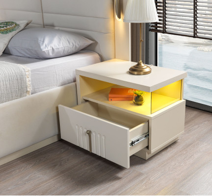 Modern nattduksbord med belysning