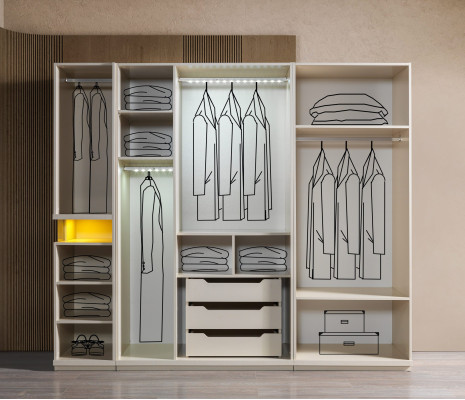 Modern garderob på 251 cm