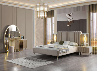 Säng med tre nattduksbord