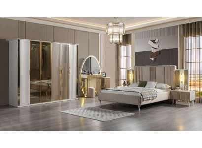 Modern sängset med 6 delar, inklusive sängbord