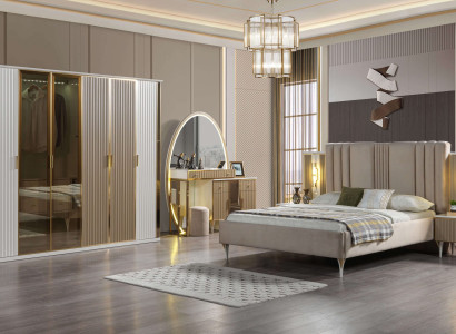 Modern sängset med 6 delar, inklusive sängbord