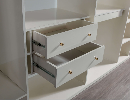 Modern och lyxig glasgarderob, 234 cm