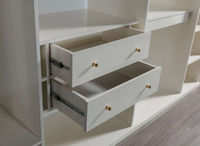 Modern och lyxig glasgarderob, 234 cm