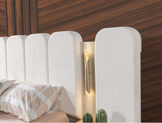 Set med mjukt sänglinne för sovrum, 3-delat set med 2 sängbord