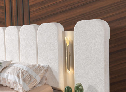 Set med mjukt sänglinne för sovrum, 3-delat set med 2 sängbord