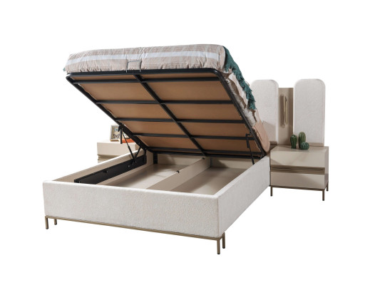 Set med mjukt sänglinne för sovrum, 3-delat set med 2 sängbord