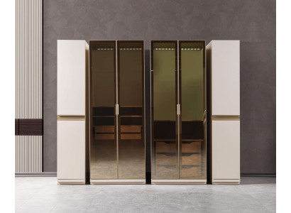 Modern hörnskåp med stort mönster