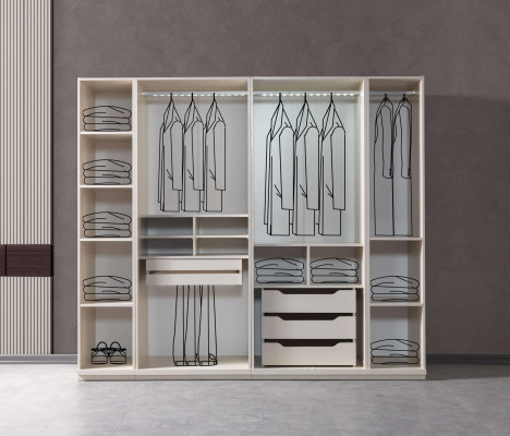 Modern hörnskåp med stort mönster