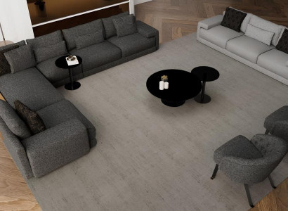 Elegant hörnsoffa med två fåtöljer som kombinerar design och komfort