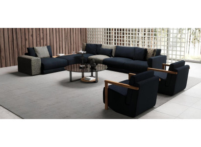 Elegant hörnsoffa med fåtölj, vacker och bekväm på samma gång