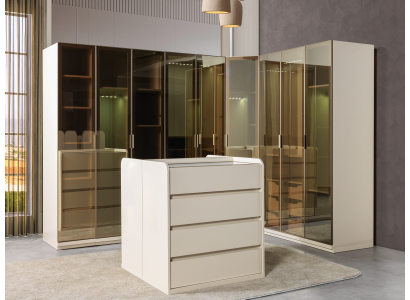 Modern hörnskåp med kurva för sovrum