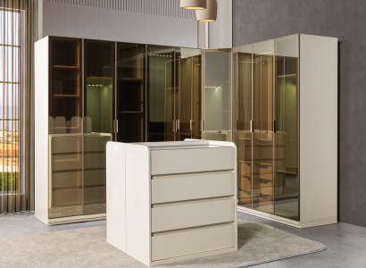 Modern hörnskåp med kurva för sovrum