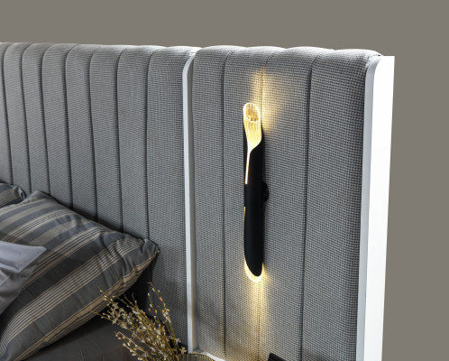 Sovrumsmöbelset med säng och 2 moderna sängbord