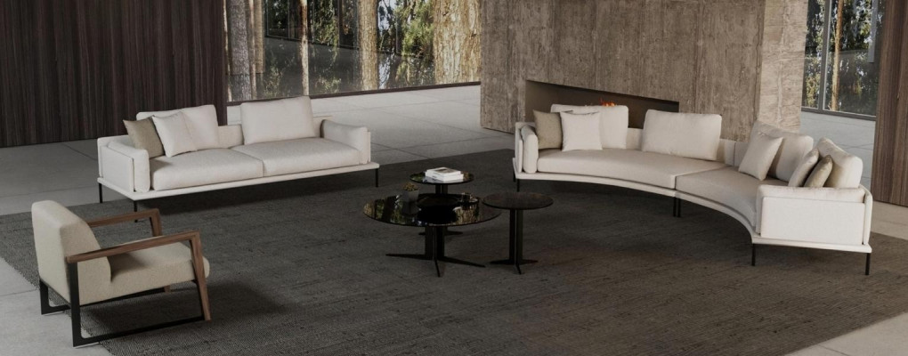 Modern geometrisk och elegant bänk