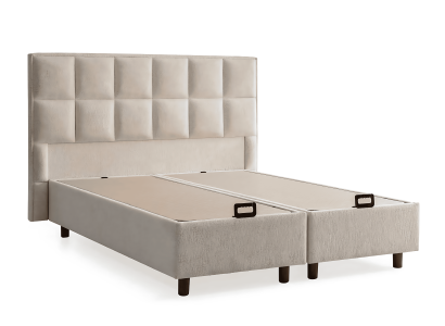 Säng elegant med madrass av tyg