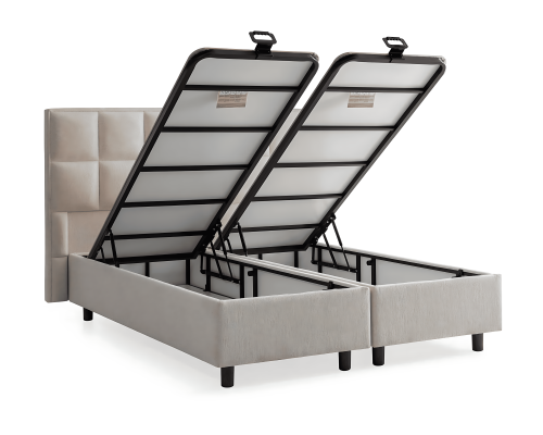 Säng elegant med madrass av tyg