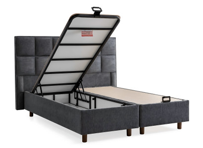 Modern grå sängset med madrass