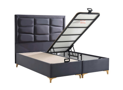 Modern grå sängset med madrass