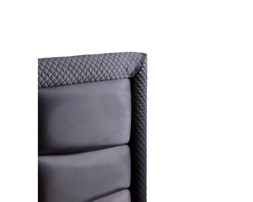 Modern grå sängset med madrass