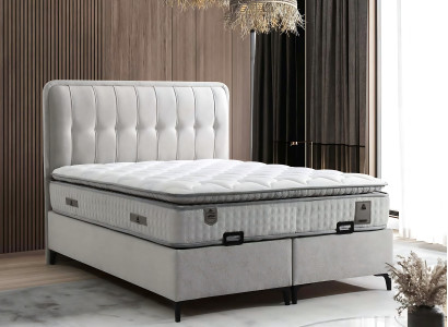 Modern säng med madrass