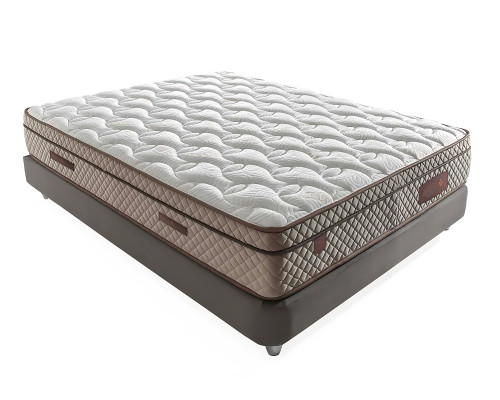 Säng elegant med brun tyg