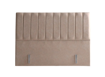 Säng i beige tyg med elegant madrass