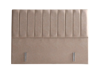 Säng i beige tyg med elegant madrass