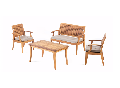 Elegant och bekväm trädgårdsmöbelset för terrass