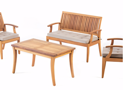 Elegant och bekväm trädgårdsmöbelset för terrass