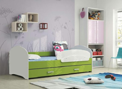 Säng för ungdomar, säng i massivt trä med låda, säng Luki TS