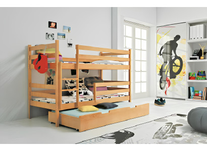 Dubbel säng, hög säng, dubbel säng, sängar av massivt trä