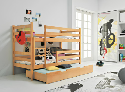 Dubbel säng, hög säng, dubbel säng, sängar av massivt trä