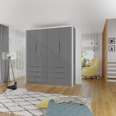 Mehrzweck Regale 207cm Schrank Regal Aufbewahrungs Kleiderschrank Garderobe Neu