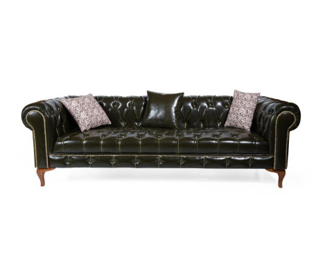 Dreisitzer Sofas Klassisches Leder Sofa Chesterfield Möbel Couch Luxus Leder Neu