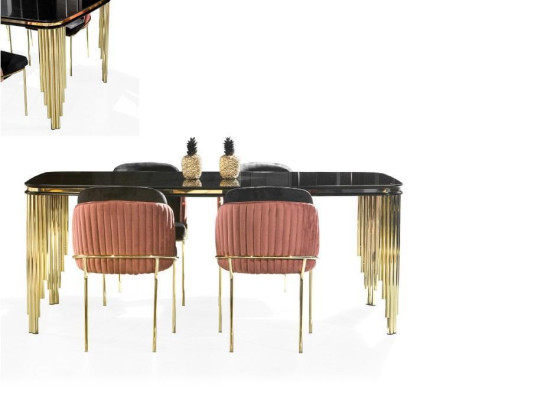 Luxus Esszimmer Set Tisch Garnitur Klassische Stuhlgruppe 4x Stühle Sets 5tlg