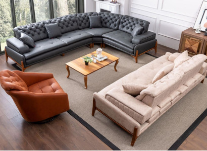 Wohnzimmer Set Sofagarnitur 3+1 Ecksofa L-form Eckgarnitur Eckcouch Couch 3tlg.