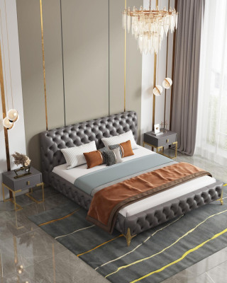 Chesterfield Bett Polster Design Luxus Doppel Hotel Betten Luxus Hotel Neu