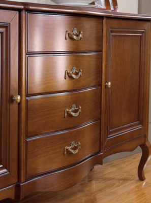 Schrank Klassische Vitrine Vitrinenschrank Massivholz Echtholz - Model PR-W2
