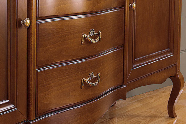 Schrank Klassische Vitrine Vitrinenschrank Massivholz Echtholz - Model PR-W2