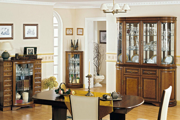 Massivholz Handarbeit Rustikal Schrank Klassische Vitrinenschrank Vitrinen-Z-W2