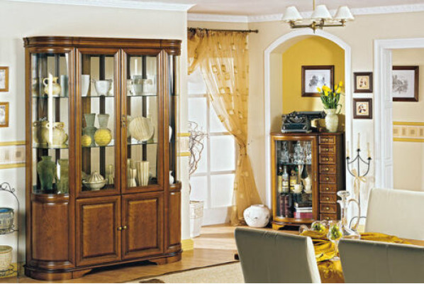 Massivholz Handarbeit Rustikal Schrank Klassische Vitrinenschrank Vitrinen-Z-W2