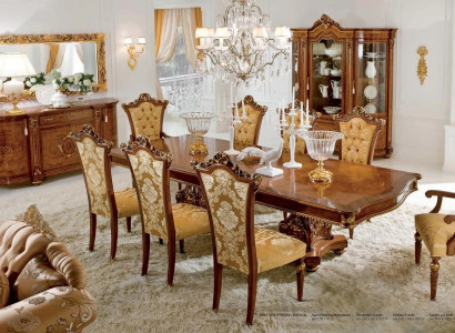 Garnitur Esszimmer Esstisch Stuhl Vitrine Kommode Spiegel Set 12tlg