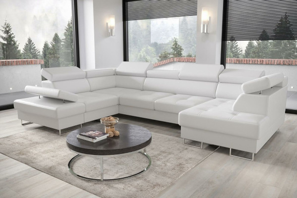 Textil Sofa Ecksofa Sofa Couch Polster Wohnlandschaft Leder Sofas Couchen U Form